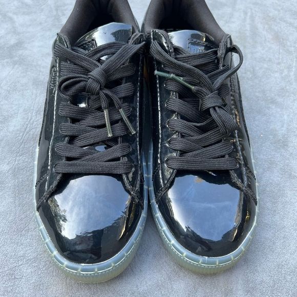 Puma Basket Patent Ice Fade Sneakers Mens 6.5 womens 8 Black - Picture 9 of 11